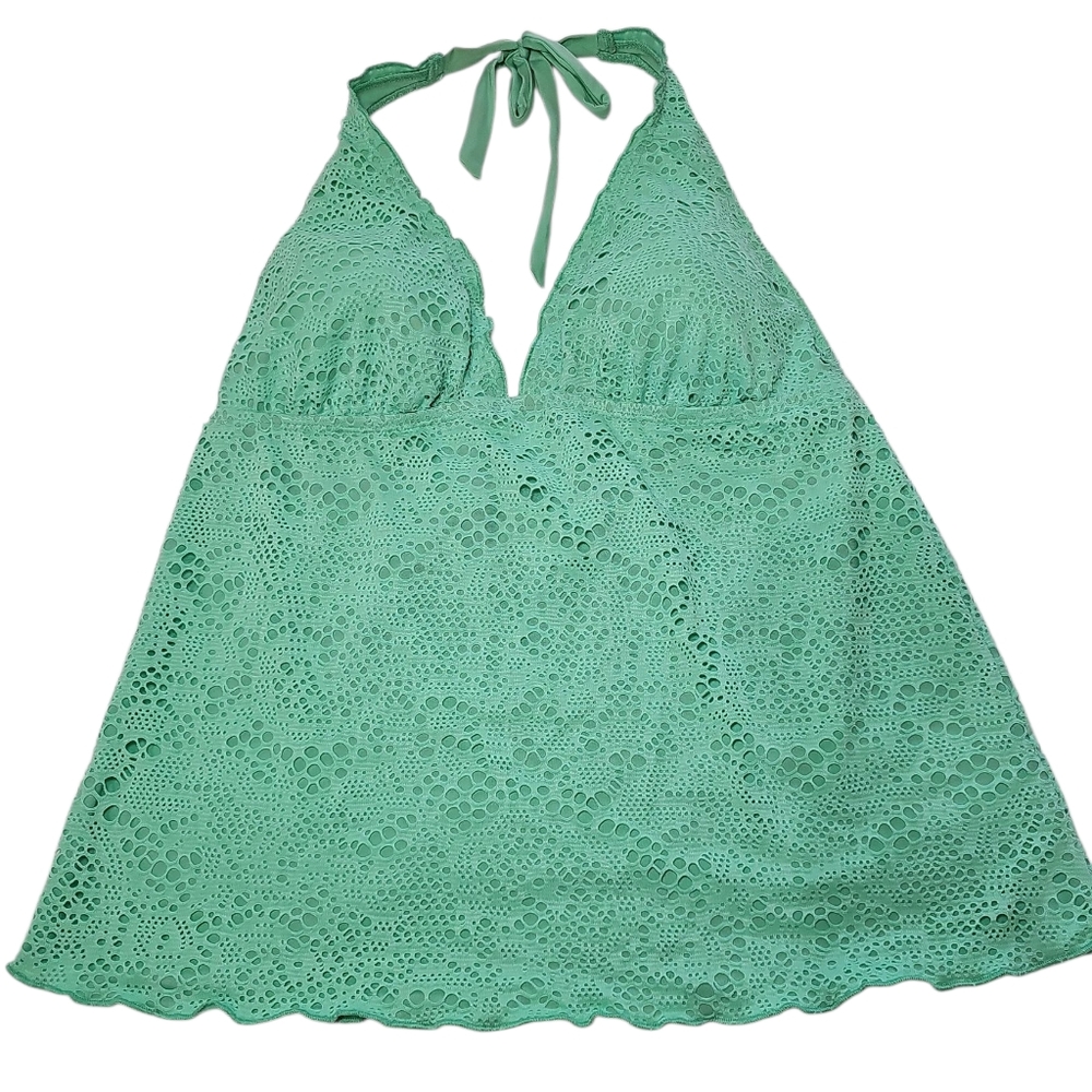 Mint Green Crochet Tankini Swim Top
